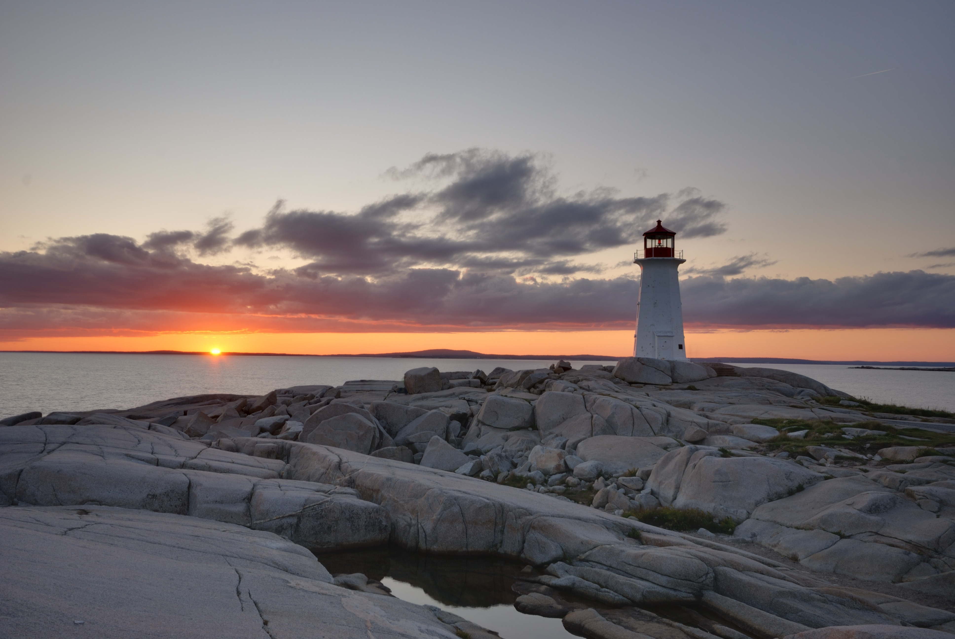 Peggys Cove - NS - Leuchtturm bei Sonnenuntergang