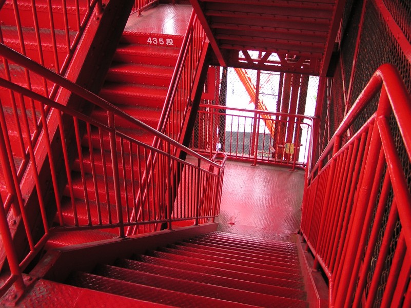 20040504 4 May 2004 Tokyo Tower stairs 1 Shibakouen Tokyo Japan