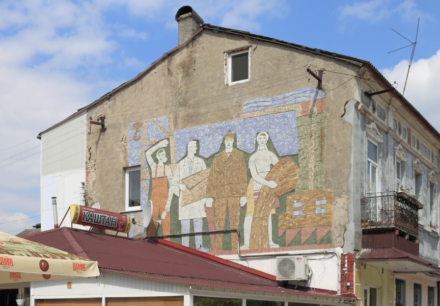 2015 Sokal, Mozaika na ścianie budynku 01