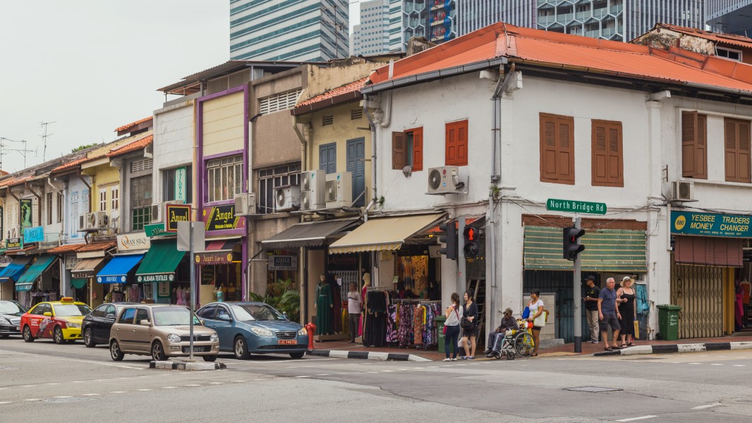 2016 Singapur, Kampong Glam, Skrzyżowanie ulic- Arab Street i North Bridge Road