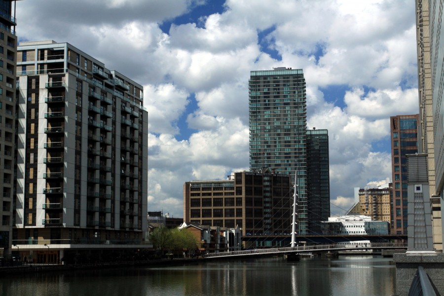 24 Marsh Wallin with South Quay Footbridge in London Borough of Tower Hamlets, spring 2013