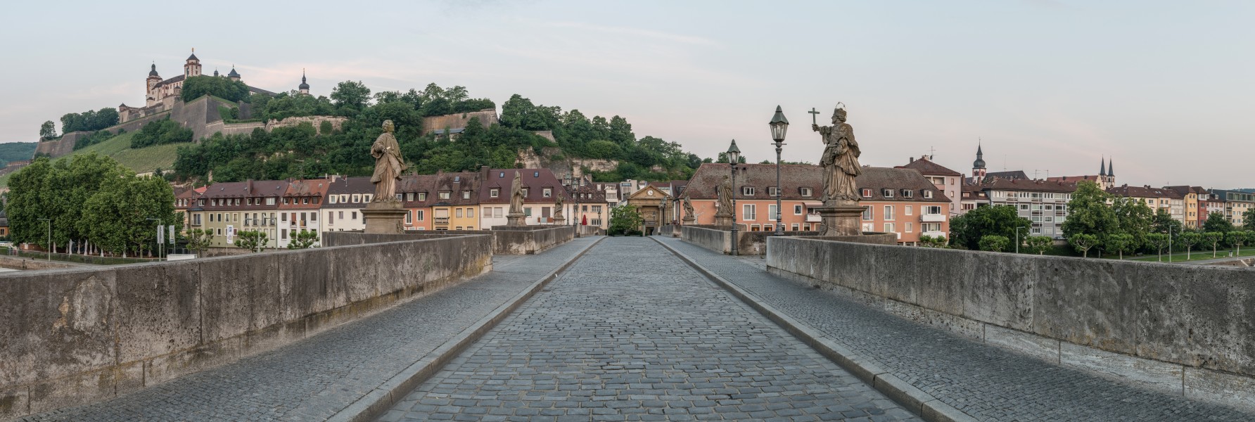 Alte Mainbrücke and Festung Marienberg, East View 20140604
