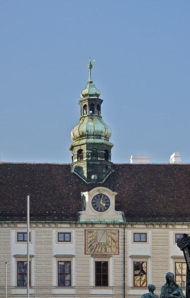 Amalienburg clock tower sundial Hofburg Vienna