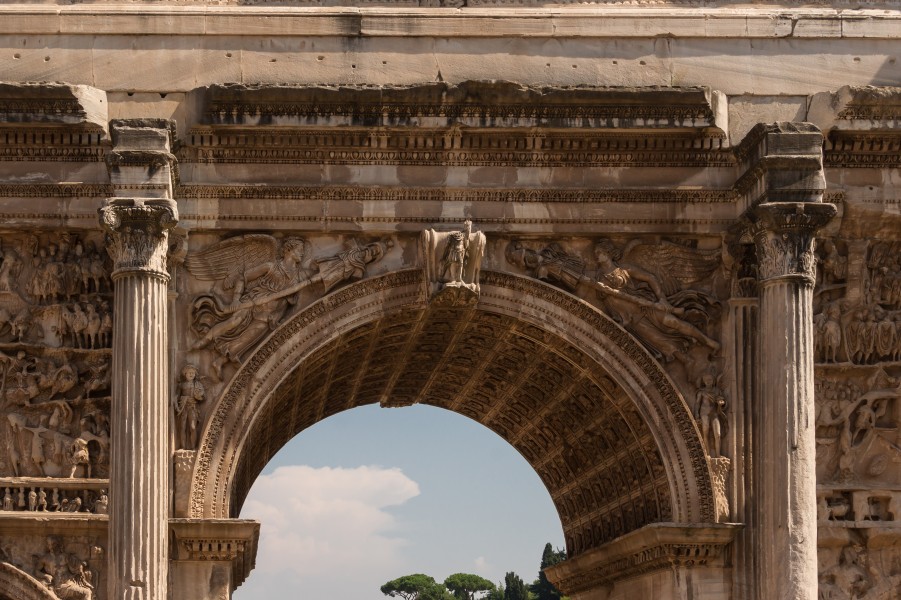 Arch Septimus Severus detail forum romanum Rome Italy