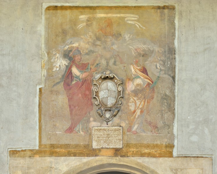 Brescia Castello affresco sulle fortificazioni