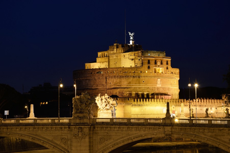 Castel Sant'Angelo and Ponte Vittorio at night