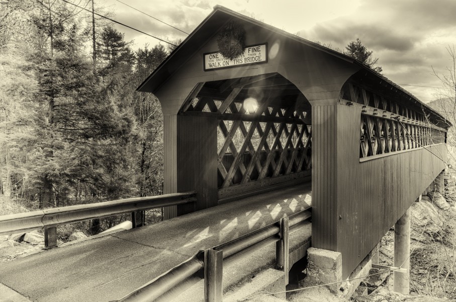 Chiselville Covered Bridge (antique plate) (16009312389)