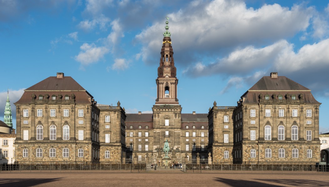 Christiansborg Slot from west Copenhagen Denmark