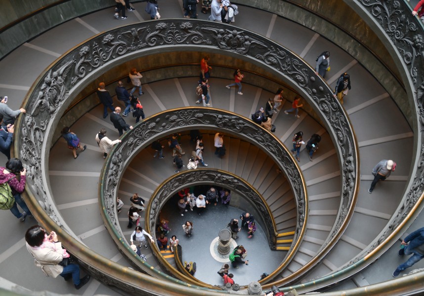 Circular staircase of the Vatican Museums