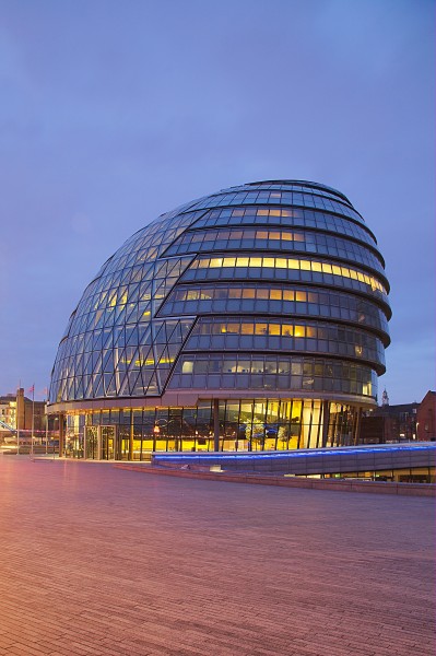 City hall London at dawn