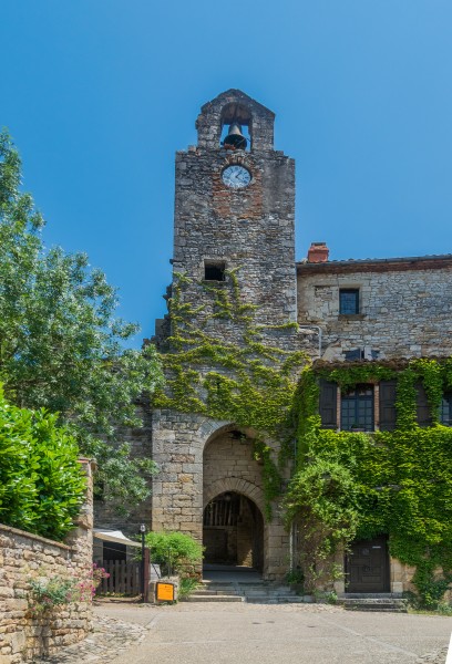 Clock tower in Bruniquel