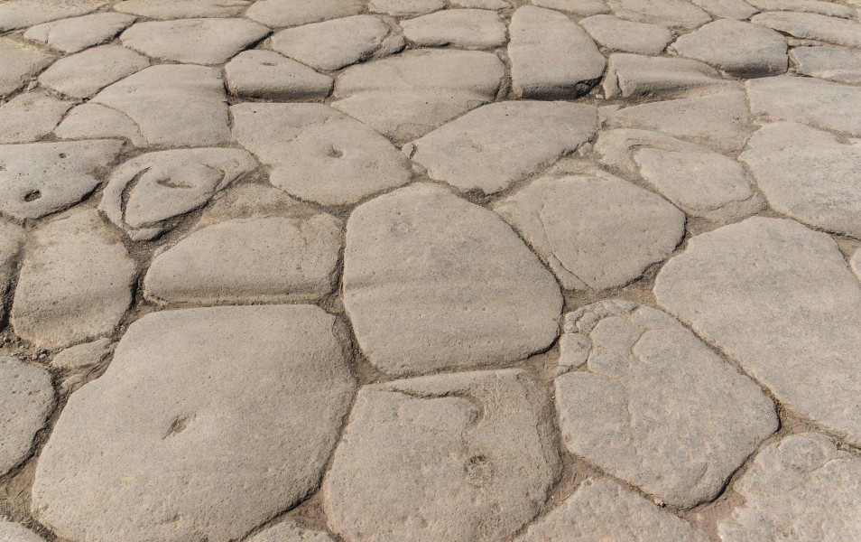 Cobblestones street Pompeii