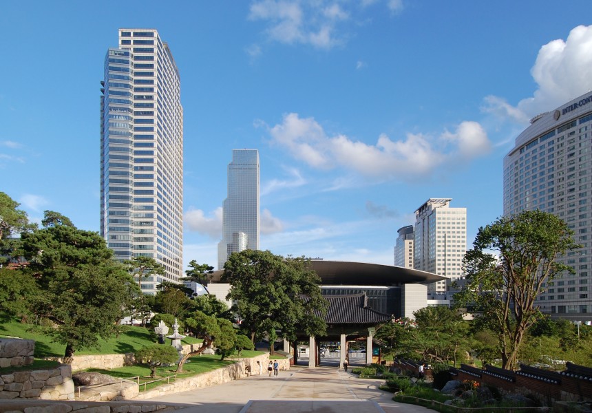 COEX as seen from Bongeunsa temple