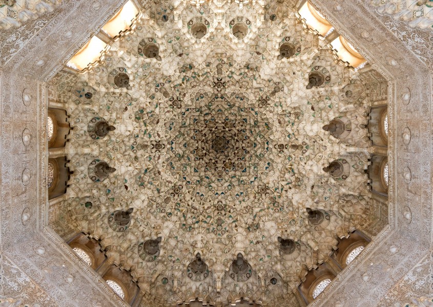 Detail ceiling two sisters hall Alhambra Granada Spain
