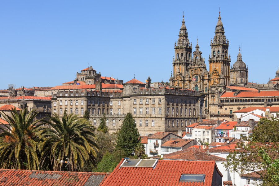 Fachada do Obradoiro e parte traseira do Pazo de Raxoi Santiago de Compostela-1