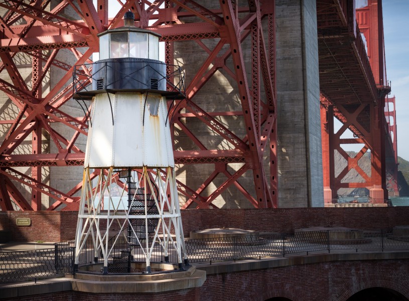 Fort Point Light below the Golden Gate Bridge