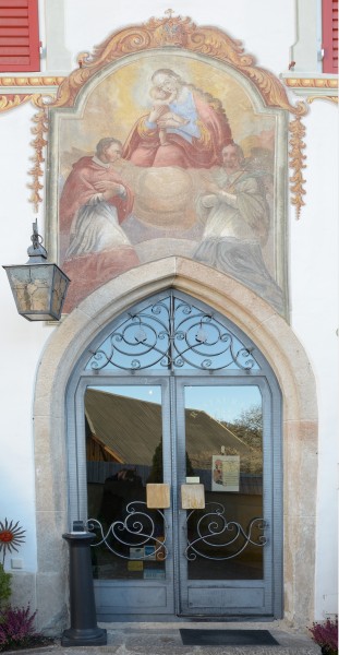 Gasthof Turm in Kastelruth Eingang und Fresko
