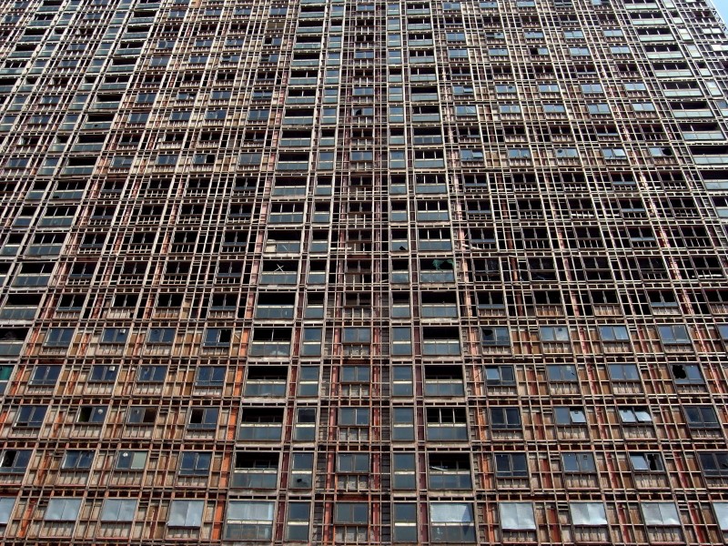 Glasgow. Balornock. Red Road Flats,153–213 Petershill Drive (view from west, before demolition)