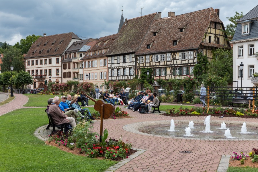 Grünanlage und Häuser am Quay Anselmann