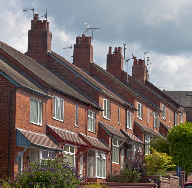 Houses on N end of Newton St, Macclesfield