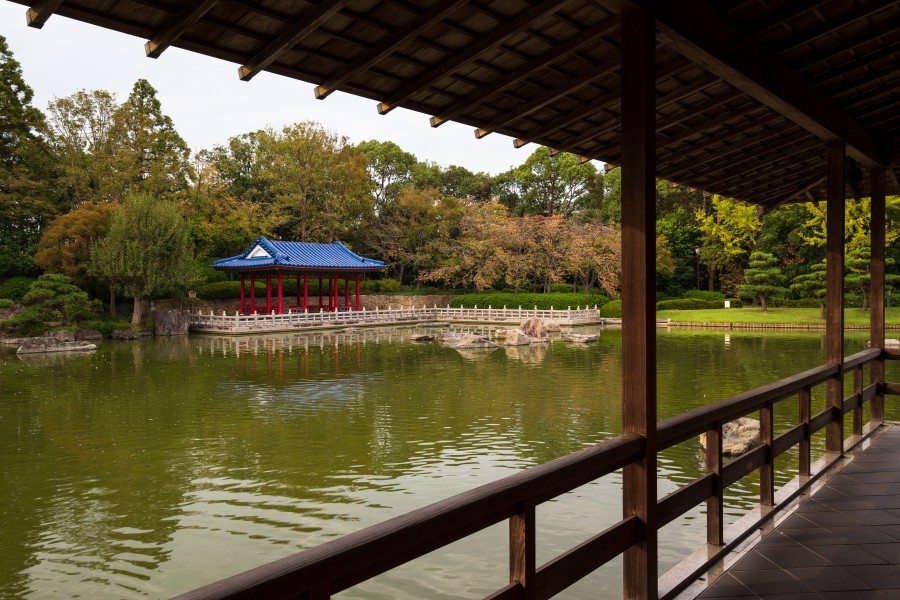 Japanese garden pond at Daisen Park in Sakai, October 2018 - 381
