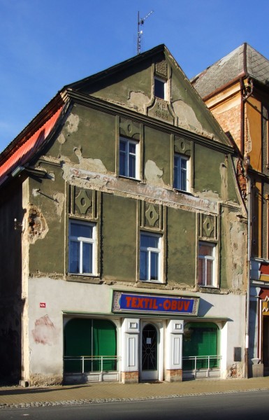 Javorník (Jauernig) - old house with german sign