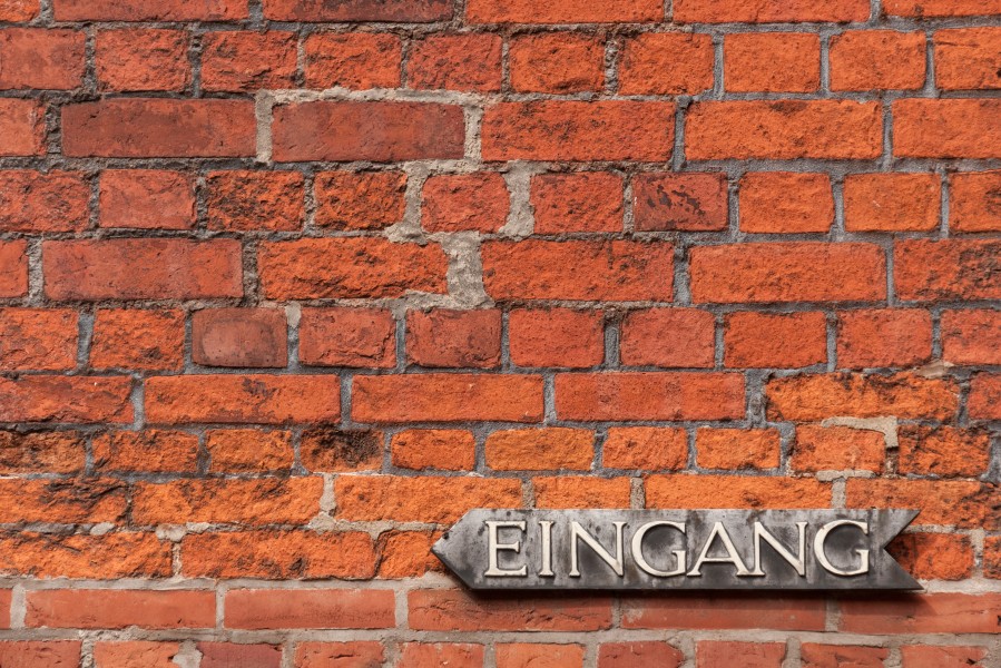 Lübeck Germany Entrance-sign-at-a-brickstone-house-01