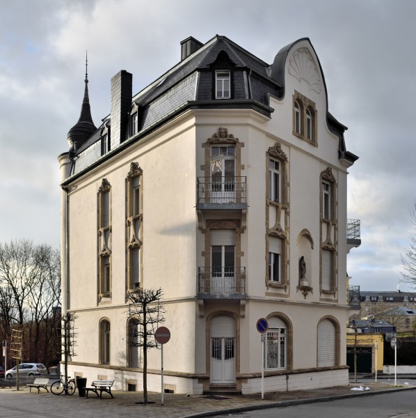 Luxembourg City Flat Iron Building Streckeisen from East