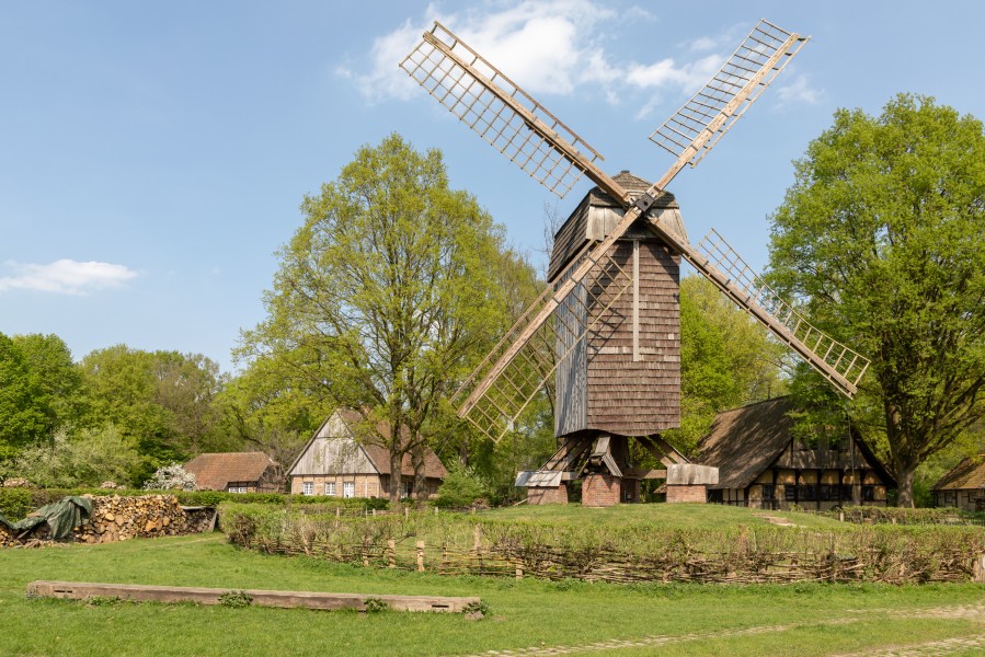 Münster, Freilichtmuseum Mühlenhof, Bockwindmühle -- 2018 -- 2153