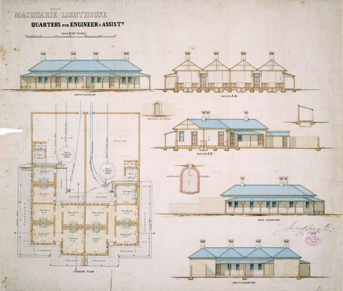 Macquarie Lighthouse - Quarters for Engineer and Assistant, 1883