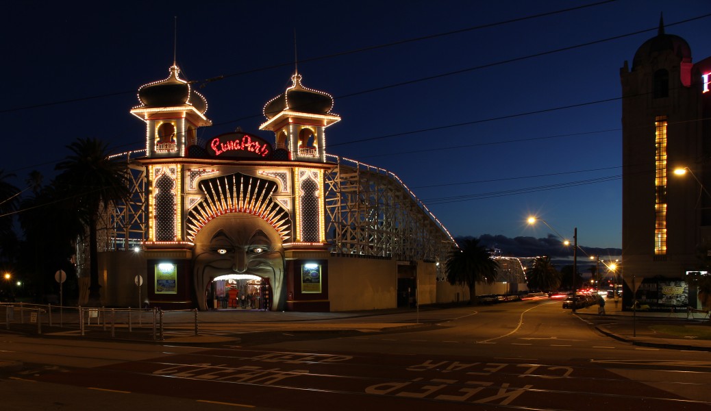 Melbourne Luna Park at Dusk