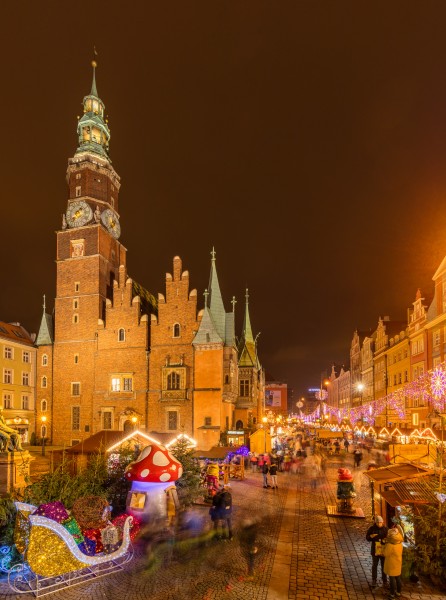 Mercado de Navidad, Plaza del Mercado, Breslavia, Polonia, 2017-12-20, DD 32-34 HDR