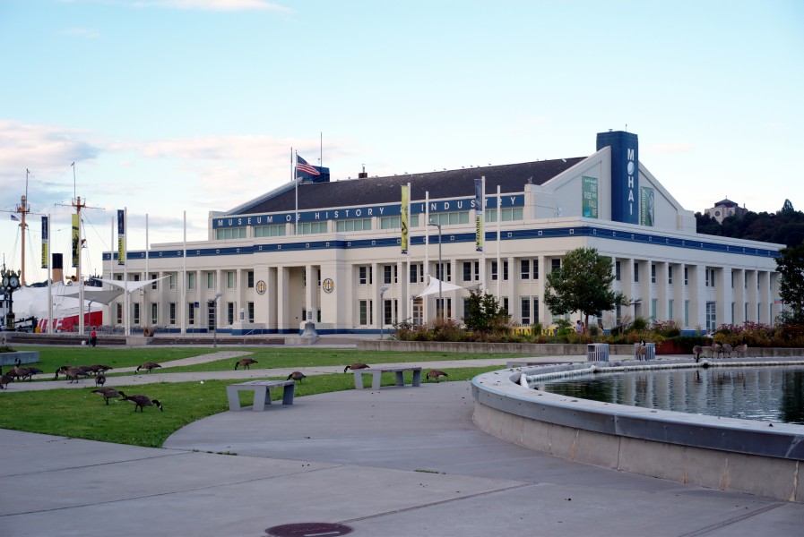 MOHAI Armory building at Lake Union Park west side high quality