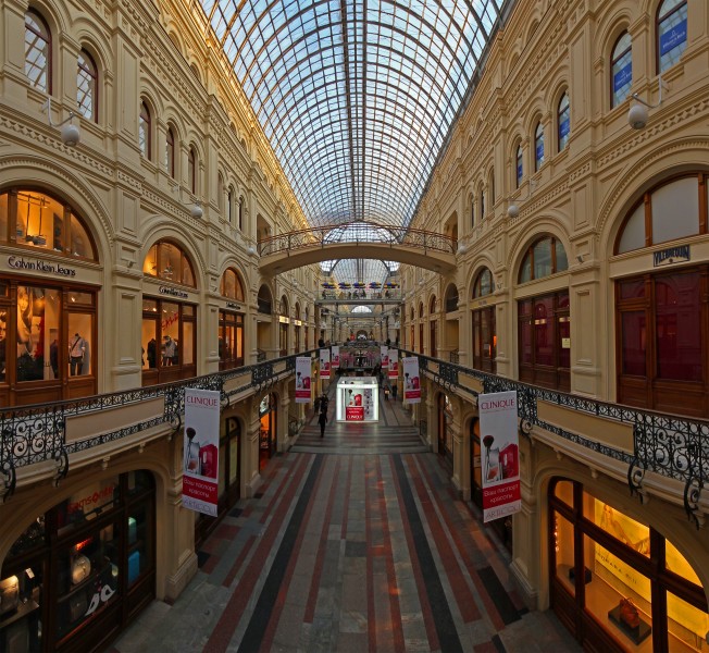 Moscow GUM Middle Line view from 2nd floor