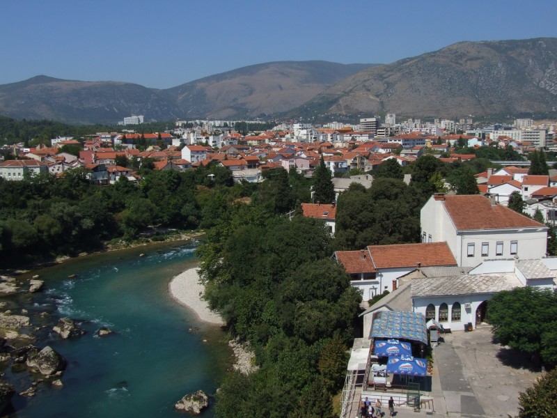 Mostar and Neretva - view from Koski Mehmed Pasha Mosque