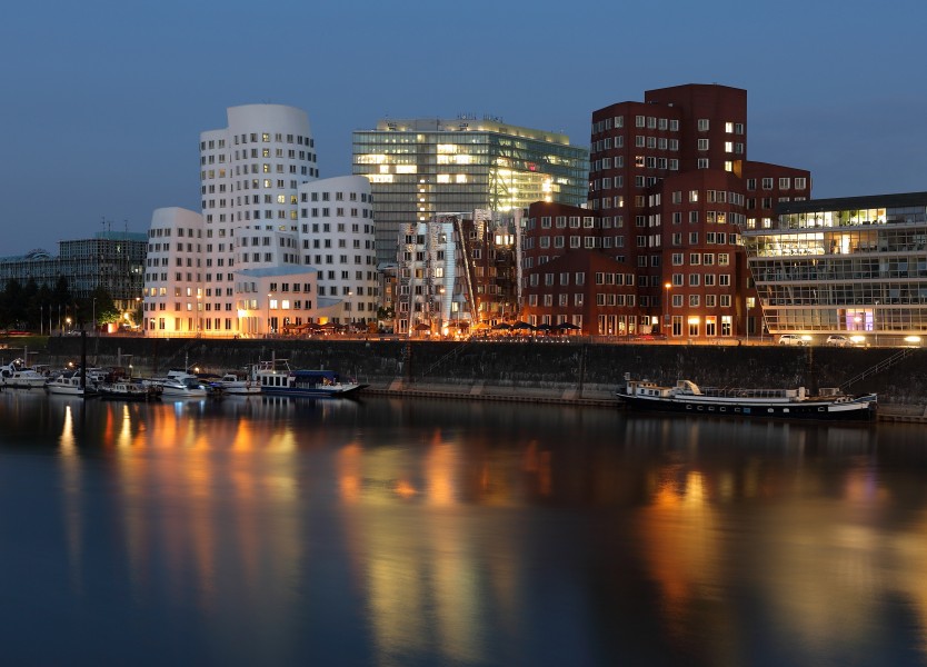 Neuer Zollhof Düsseldorf at Blue Hour