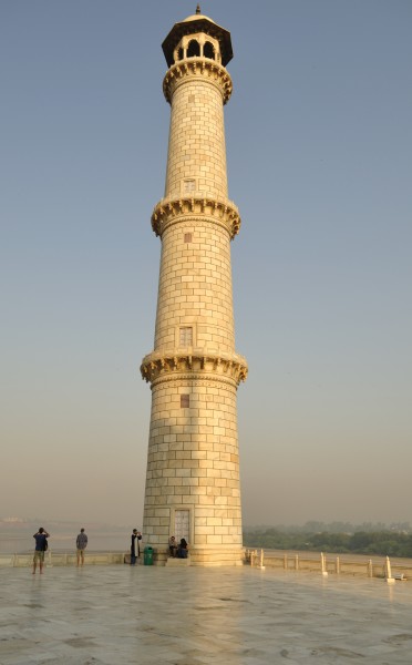 One of the four minarets of Taj Mahal