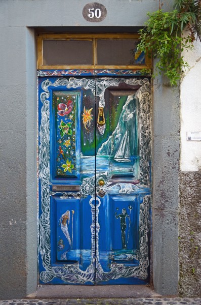 Painted door (Legend). Funchal, Madeira