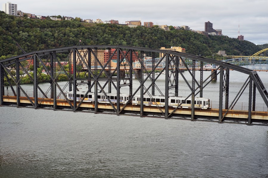 Pittsburgh Light Rail on the Panhandle Bridge over the Monongahela River