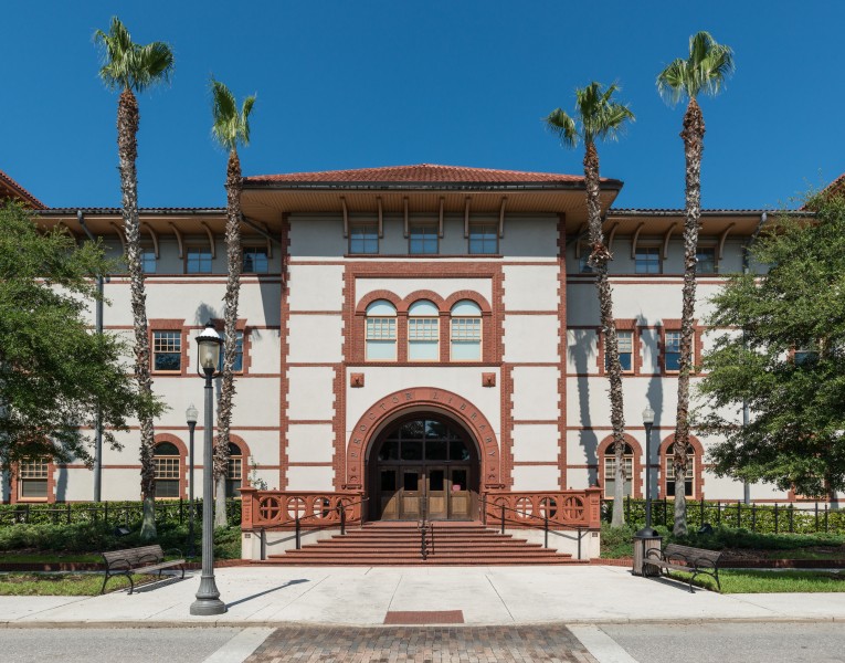 Proctor Library, Flagler College, St. Augustine FL, East view 20160707 1