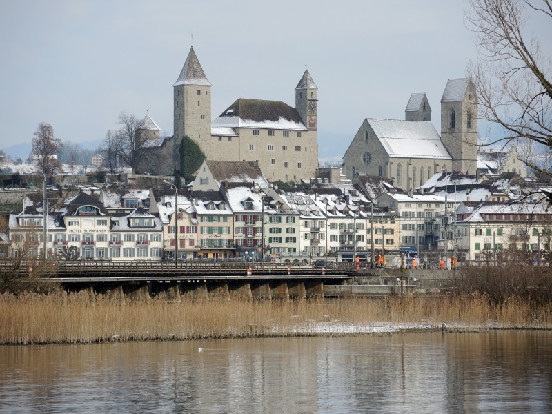 Rapperswil - Schloss-Stadtpfarrkirche - Seedamm - Obersee - Holzbrücke 2013-01-21 11-22-59 (P7700)