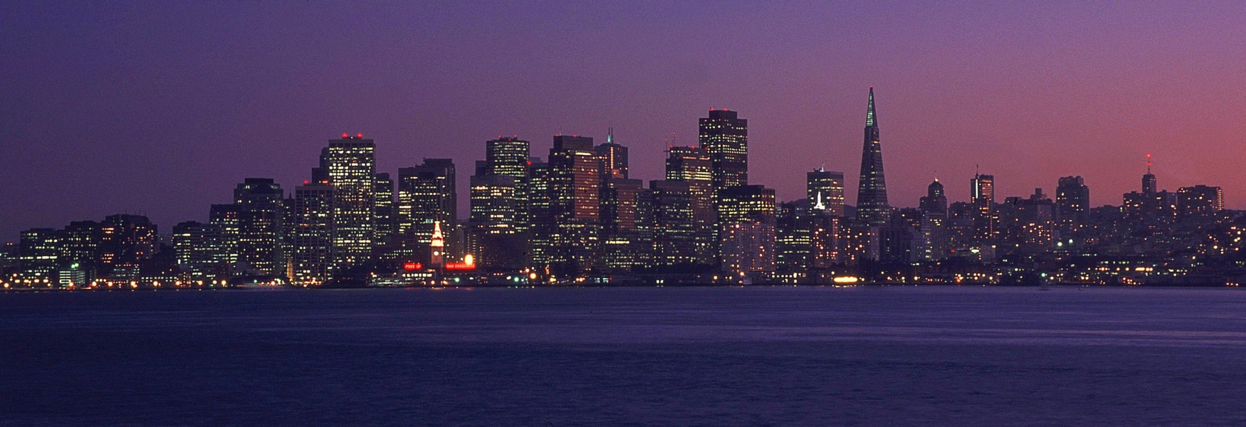 San Francisco at night, pan