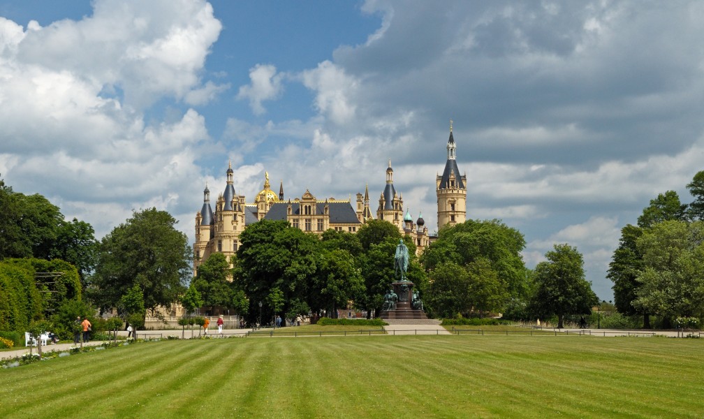 Schweriner Schloss. View from the south-west. Germany