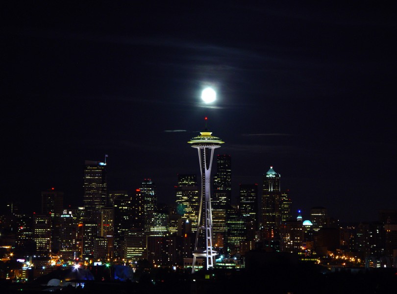 Seattle skyline night