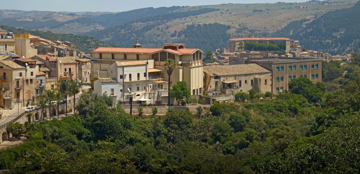 Sight on the Chiesa Santuario e Convento del Carmine from the Bridge of Capuchins. Ragusa, Sicily