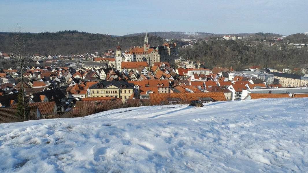 Sigmaringen-Sicht von der Josefskapelle auf Stadt mit Schloss
