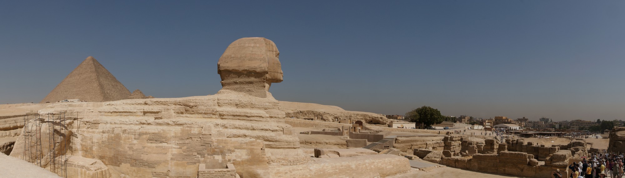 Sphinx and the Great Pyramid of Giza panorama