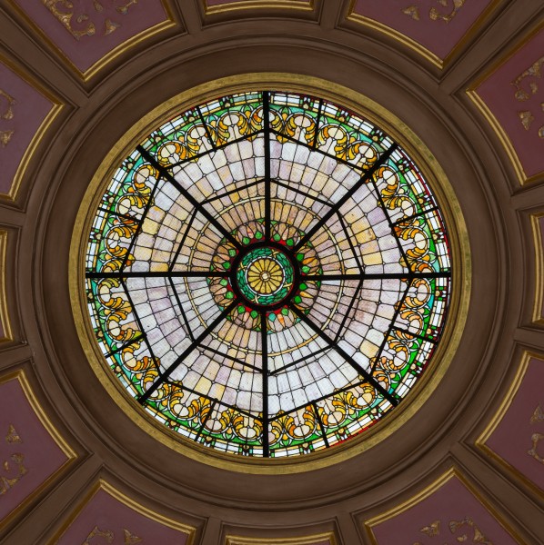 Stained Glass under Rotunda, Alabama State Capitol, Montgomery 20160713 1