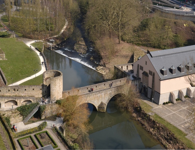 Stone bridge over Alzette river