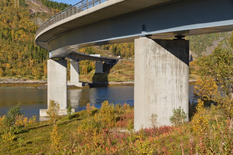 Vesterstraumen Bridge crossing Vesterstraumen, Nordland, Norway, 2015 September